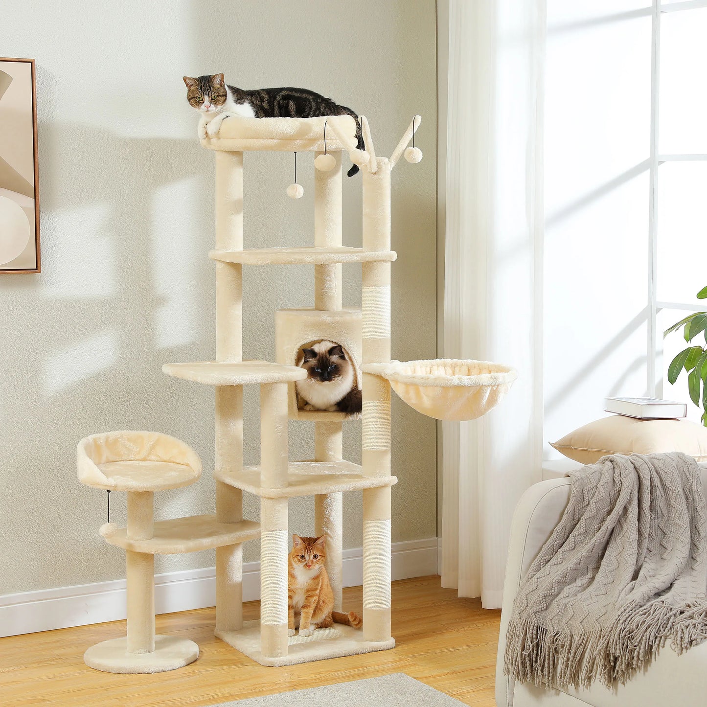 Cactus Tall Cat Tree Indoor Large Cats Multi Level Condo