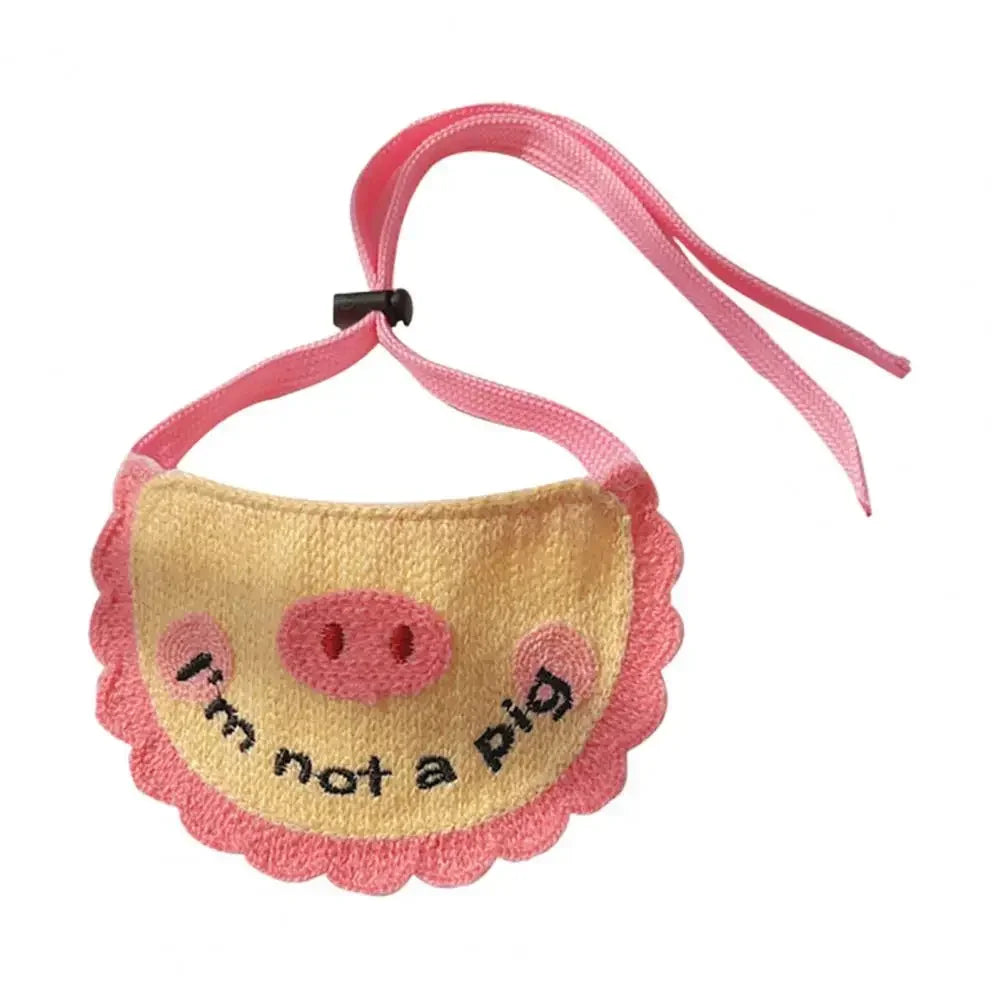 Pet Saliva Towel With Elastic Lace Up Decoration Embroidery