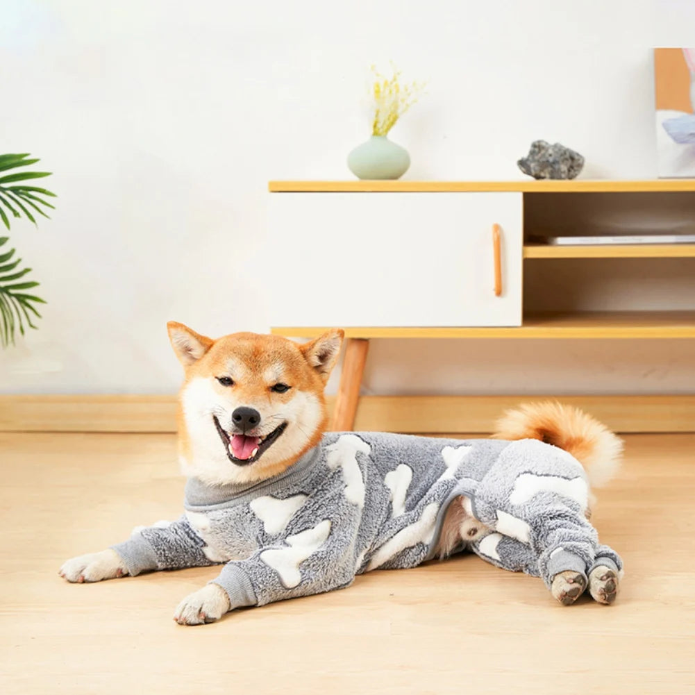 Winter Fleece Dog Jumpsuit Pajamas Small Medium Large Dogs