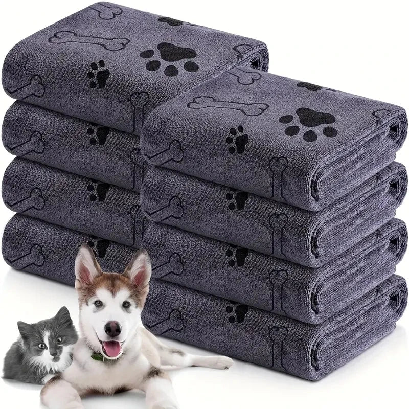 2 Pack Soft Microfiber Dog Towels Quick Dry Absorbent Pet Bath And Grooming Towels For Dogs
