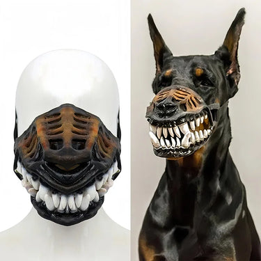 Dog Muzzle Halloween Mask Scary Teeth Latex Pet Costume,adjustable Strap Dog Headgear For Halloween Party Funny Pet Cosplay