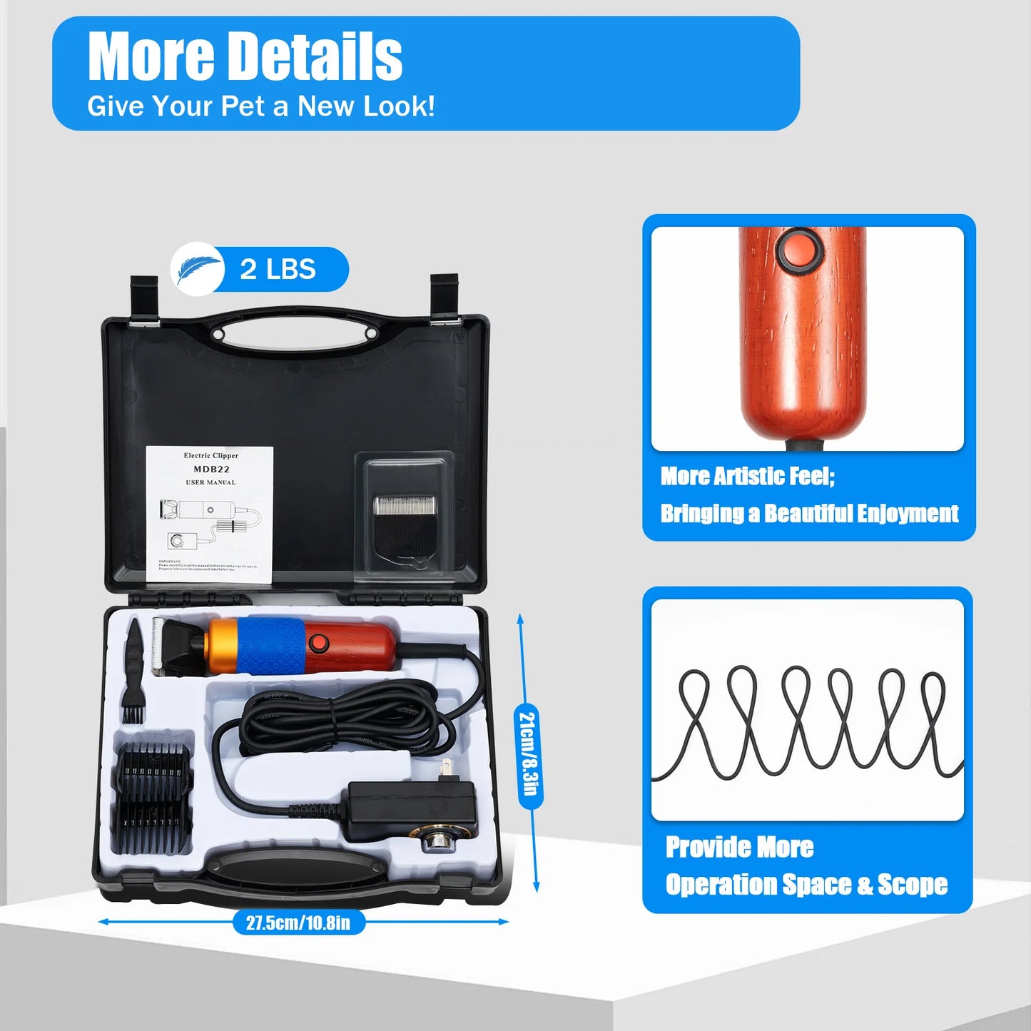 Electric Pet Clippers Dog Hair Trimmer Grooming Shears