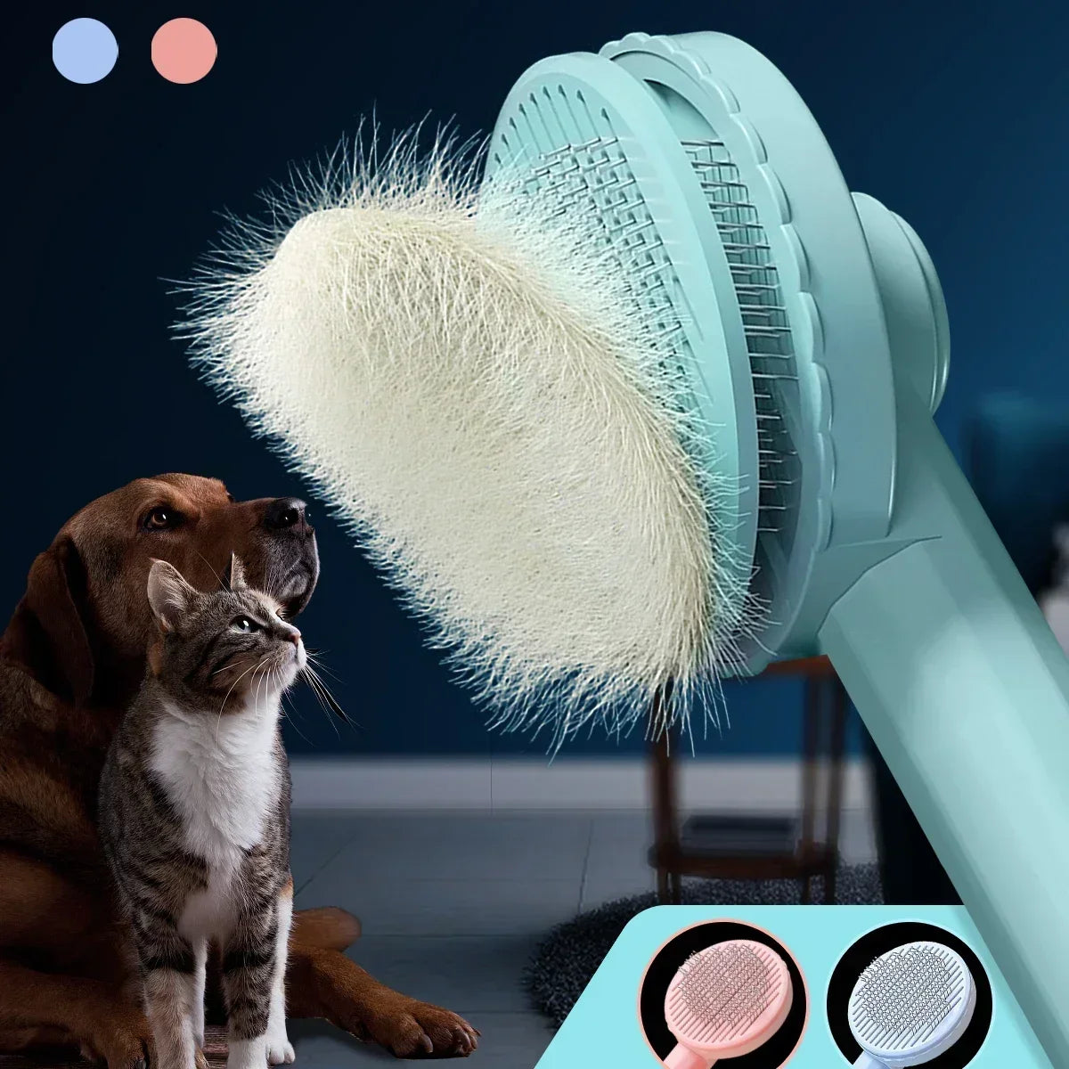 One Click Hair Removal Cat Brush For Pets Grooming Tool