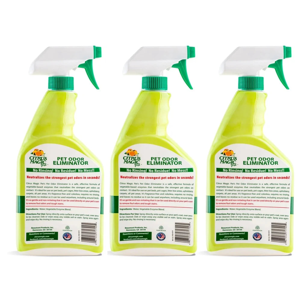 Pet Odor Eliminator 3 Pack Enzyme Formula Safe For Pets