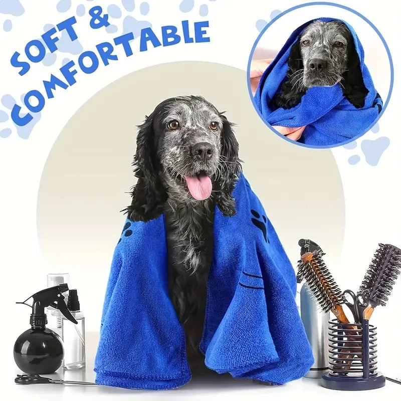 2 Pack Soft Microfiber Dog Towels Quick Dry Absorbent Pet Bath And Grooming Towels For Dogs