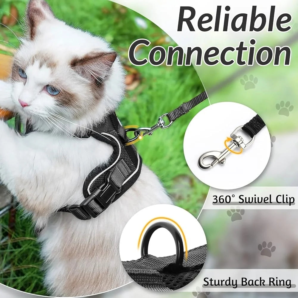 Escape Proof Cat Harness Leash Adjustable Outdoor Vest