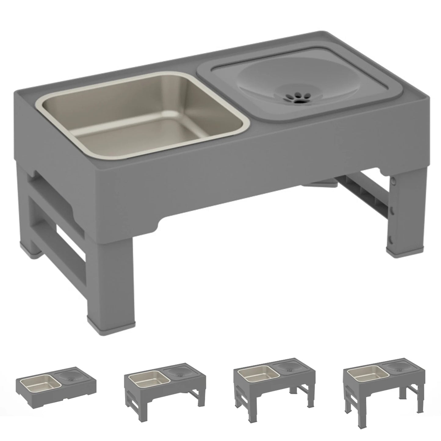 3 In 1 Stainless Steel Slow Feed Water Bowls For Pets