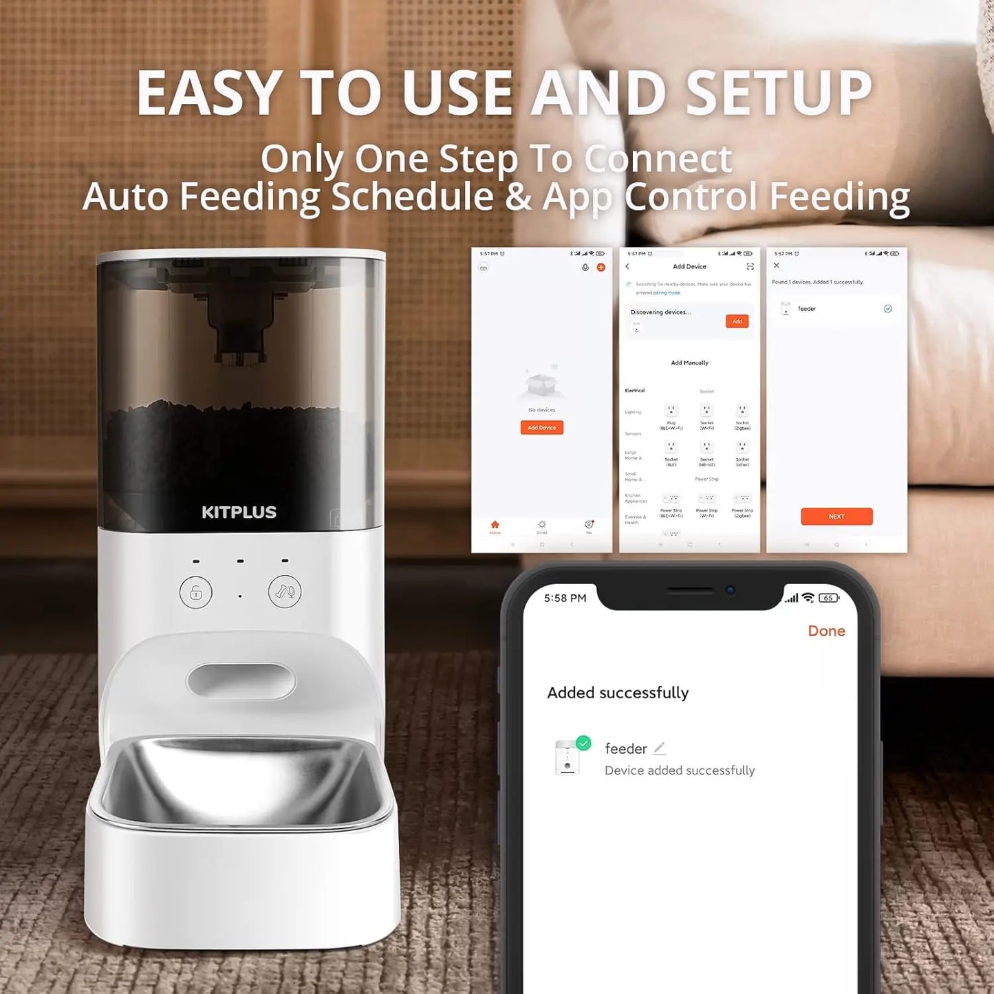 Automatic Cat Feeder Timed App Control 4L With Lock Lid