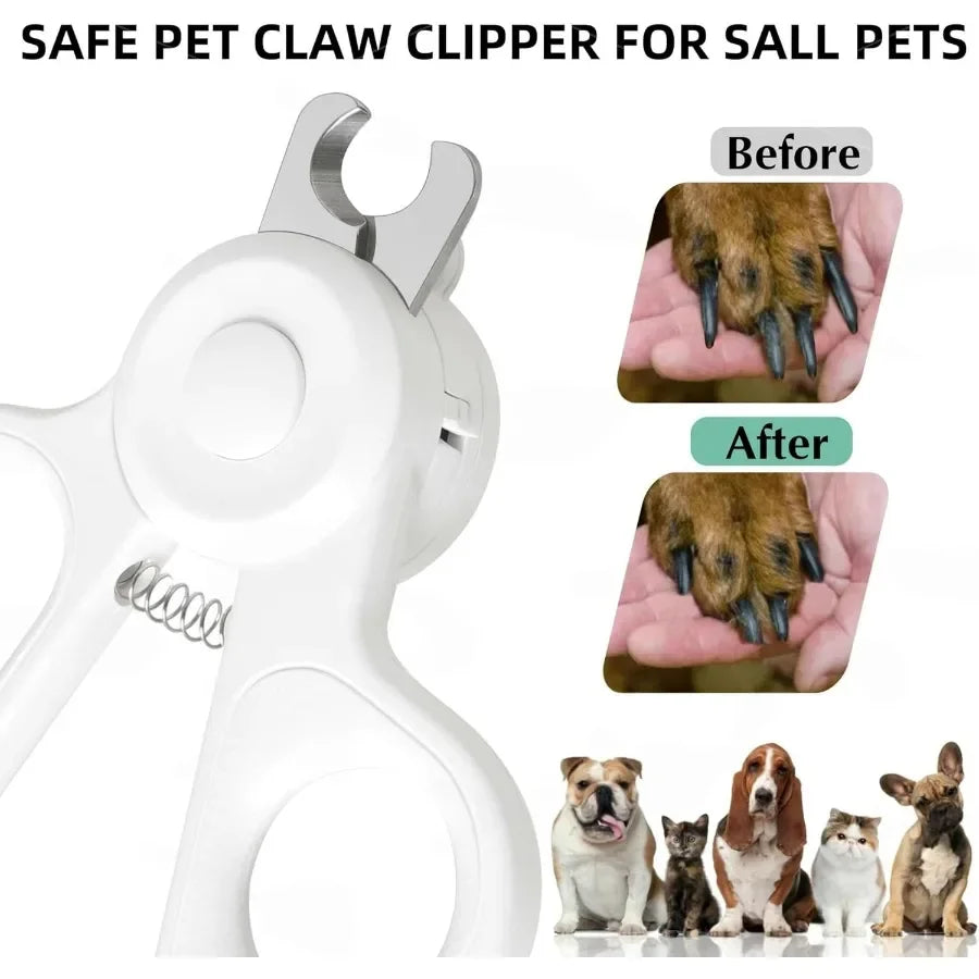 Professional Pet Nail Clippers with LED Light for Easy Trim