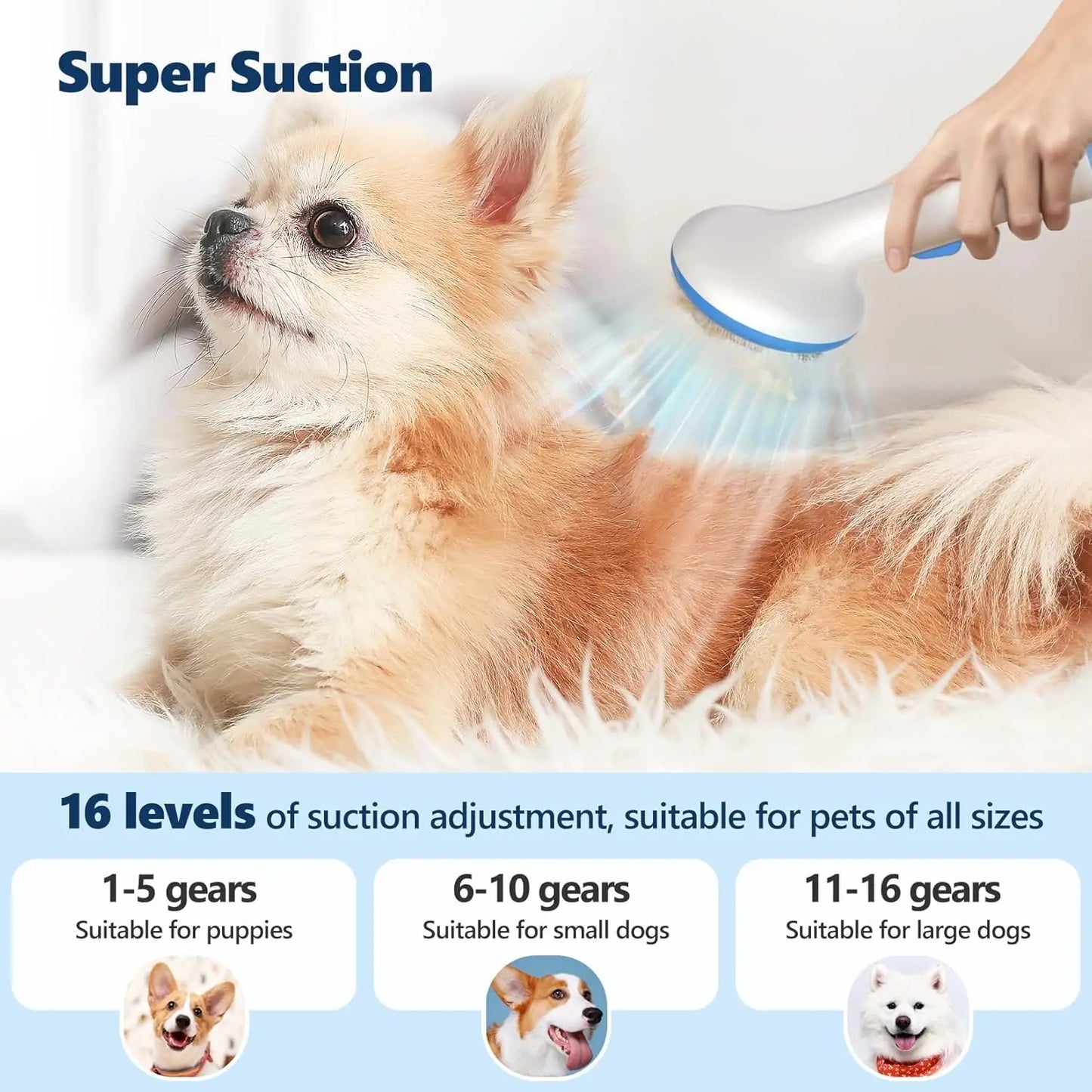 Pet Grooming Vacuum Kit Five In One With 2 L Dust Cup