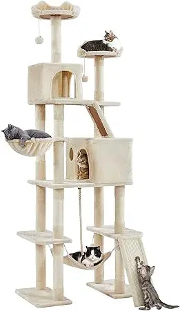 Yaheetech 82in Large Cat Tree Tower With Hammock And Condos