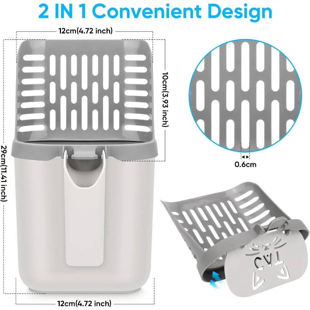 Cat Litter Scooper With Holder Upgraded Shovel 135 Bags