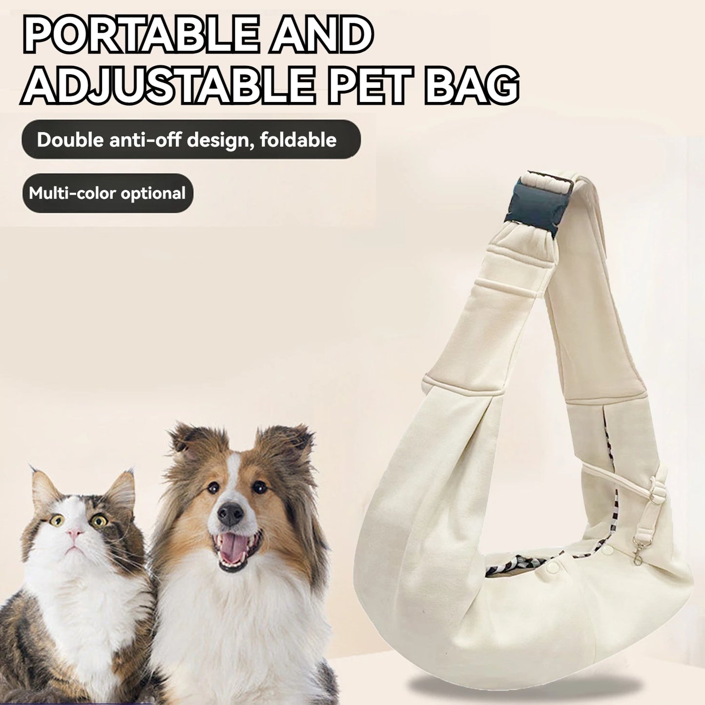 Small Pet Sling Carrier Hands Free Reversible Dog And Cat