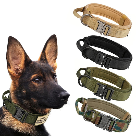 Adjustable Tactical Dog Training Collar and Leash Set With Control Handle For Small and Large Dogs
