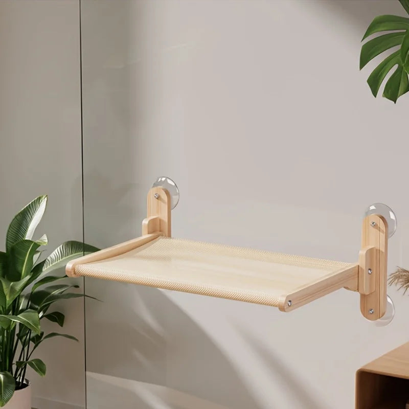 Solid Wood Cat Window Hammock Balcony Bed With Suction Cup