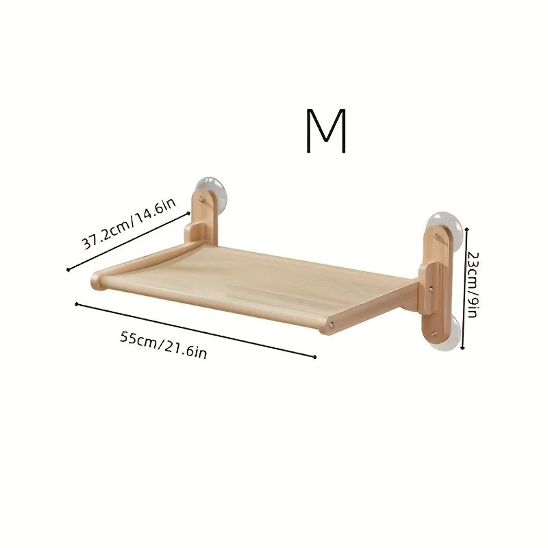 Solid Wood Cat Window Hammock Balcony Bed With Suction Cup