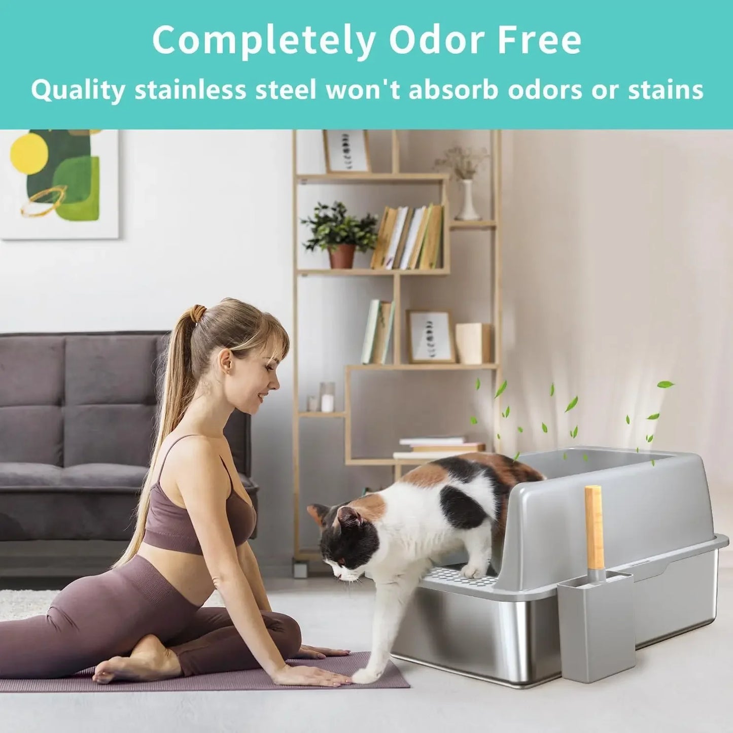 XXL Extra Large Metal Cat Litter Box With Shovel Pedal