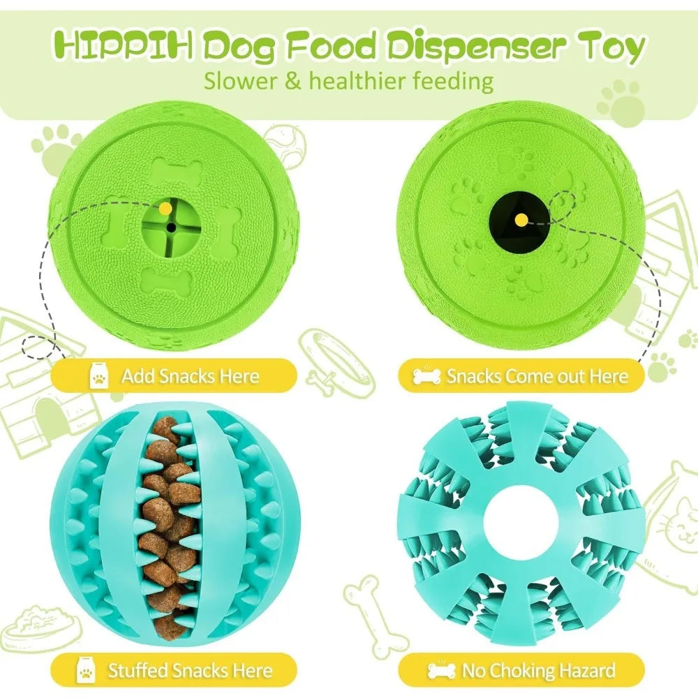 Interactive Treat Dispensing Dog Ball For Teething Training