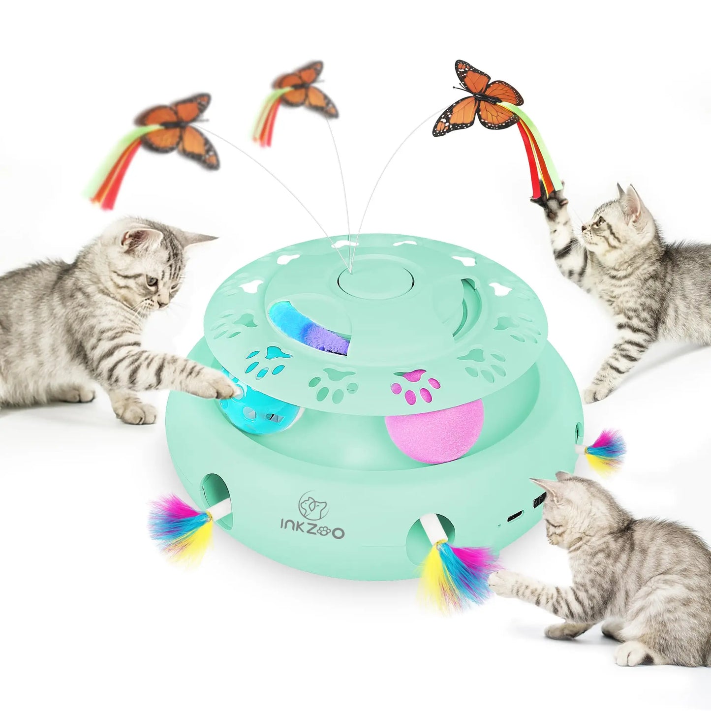 Inkzoo Whack A Mole Cat Toy Interactive Indoor Fun For Cats
