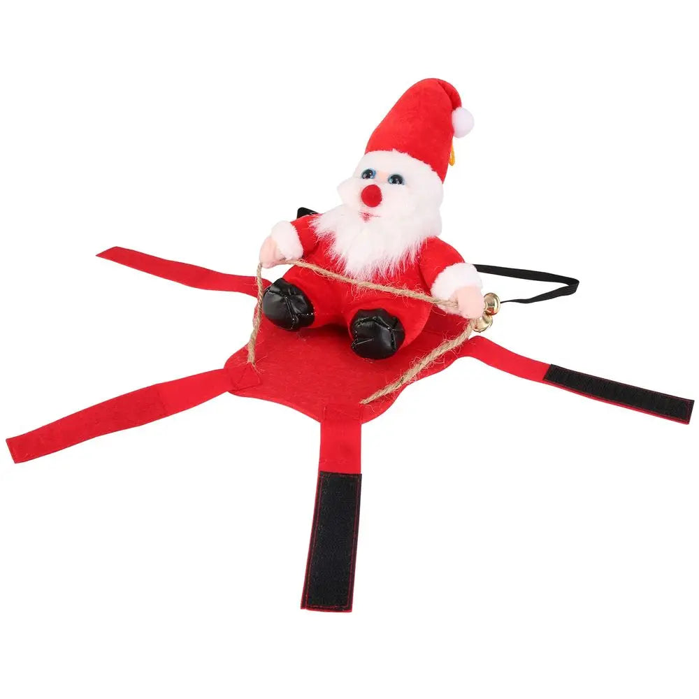 Red Winter Coat For Pet Dog Santa Bell Cosplay Outfit