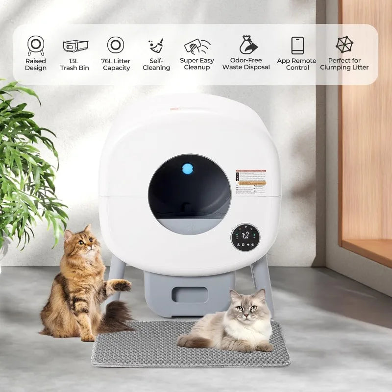 Extra Large Automatic Self Cleaning Litter Box App