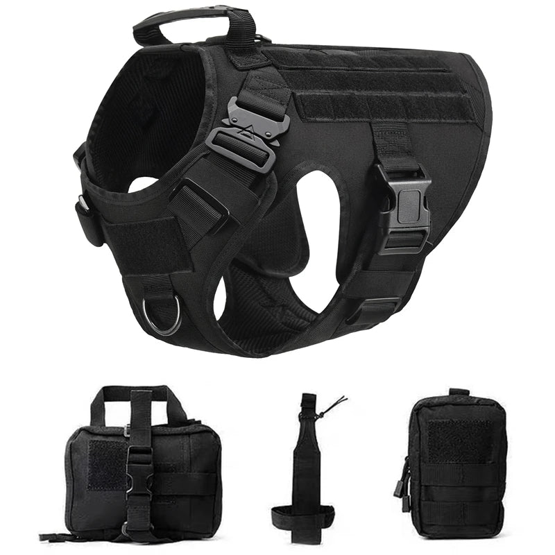 Tactical Dog Vest Harness And Leash Set For All Breeds