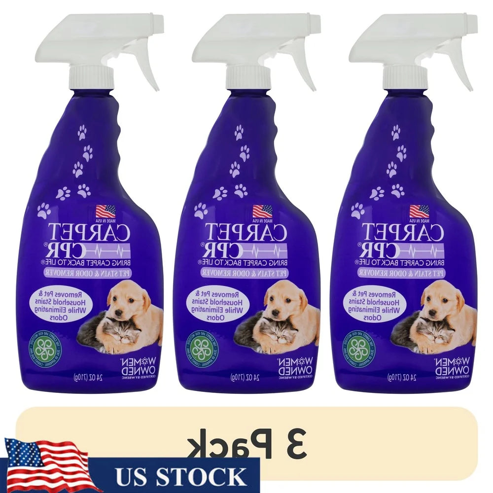 3 Pack Carpet Cleaner Pet Stain Odor Remover 24oz Safe