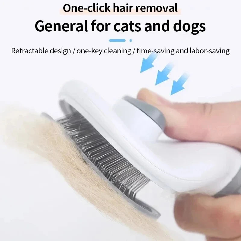 Self Cleaning Pet Hair Brush For Dogs And Cats Dematting Comb Grooming Tool Massaging Pet Hair Remover