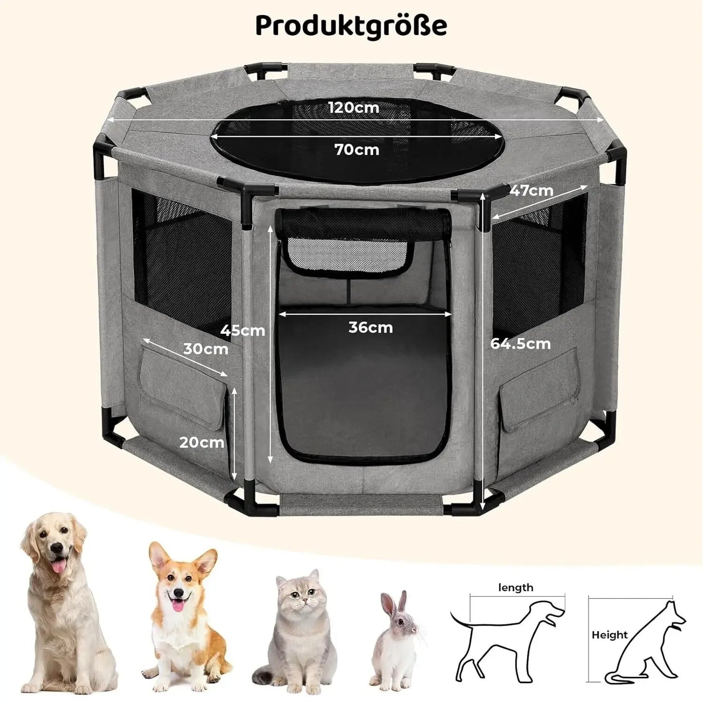 Water Resistant Portable Dog Playpen Indoor Outdoor