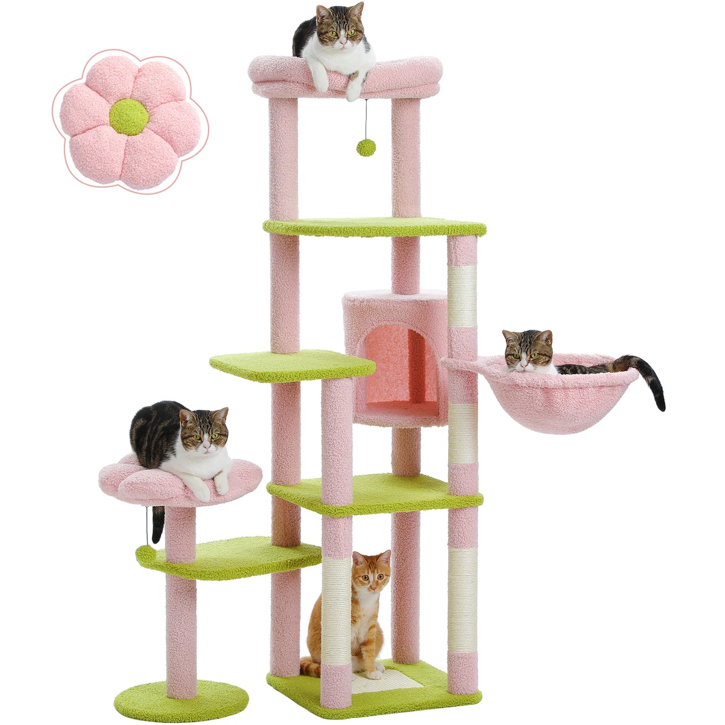 Cactus Tall Cat Tree Indoor Large Cats Multi Level Condo