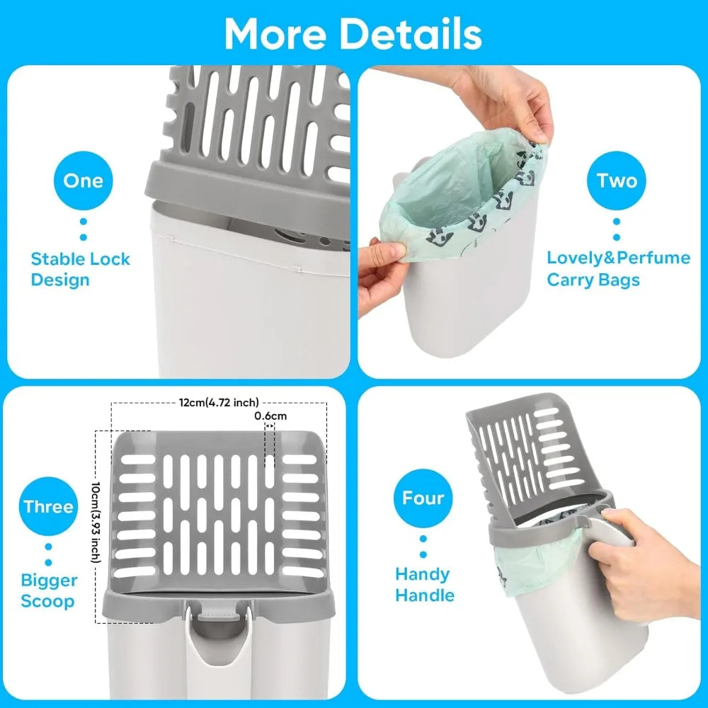 Cat Litter Scooper With Holder Upgraded Shovel 135 Bags