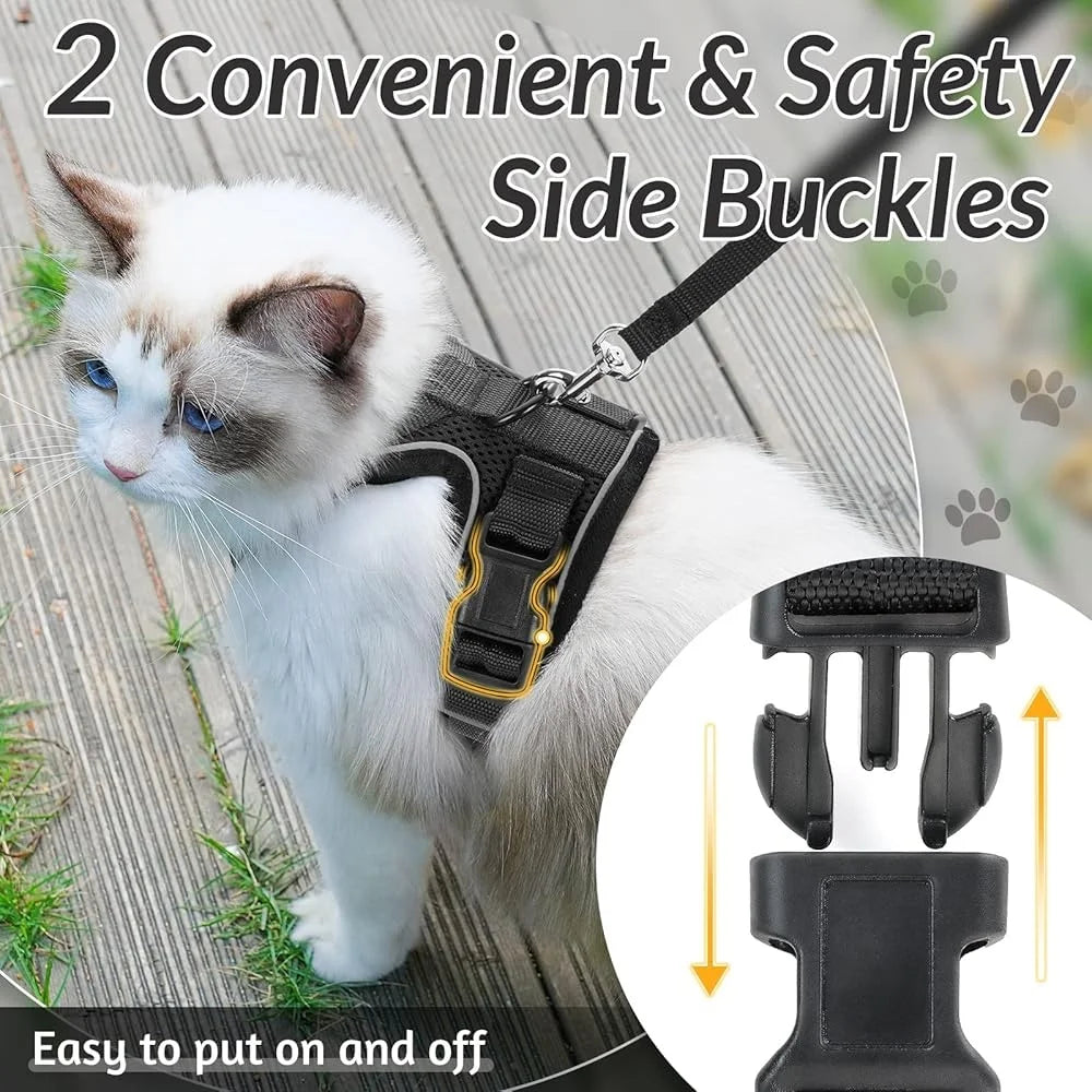 Escape Proof Cat Harness Leash Adjustable Outdoor Vest