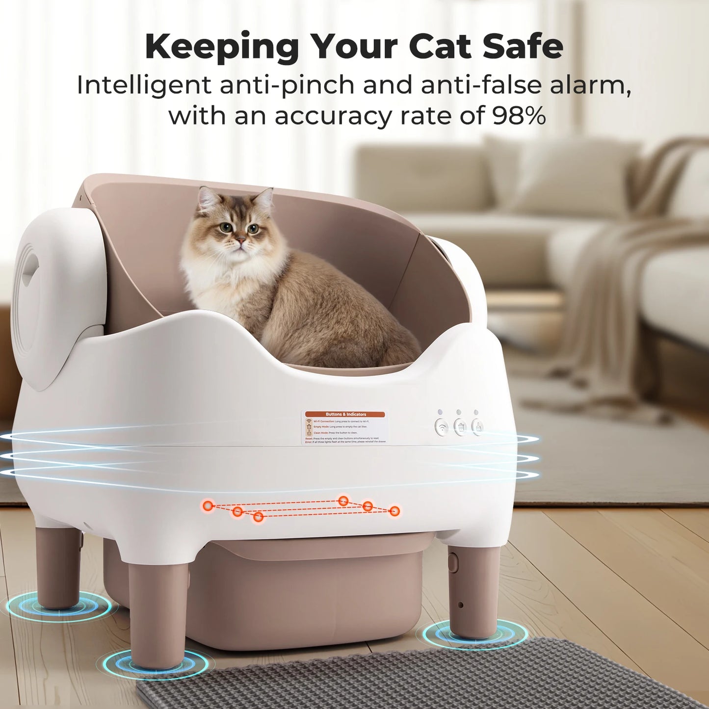 Automatic Self Cleaning Litter Box For Cats With App