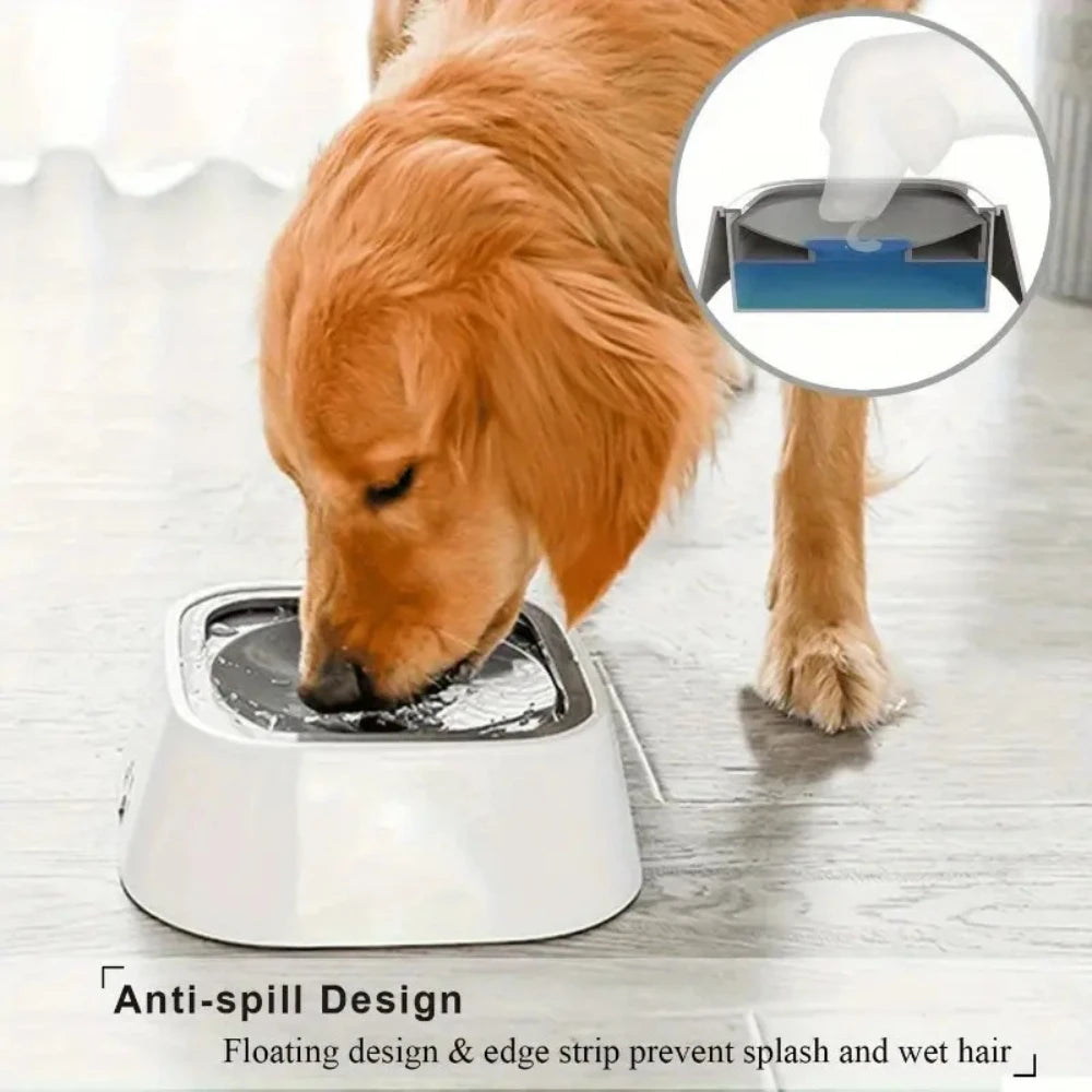 Non Slip Plastic Dog Water Bowl With Floating Filter Travel