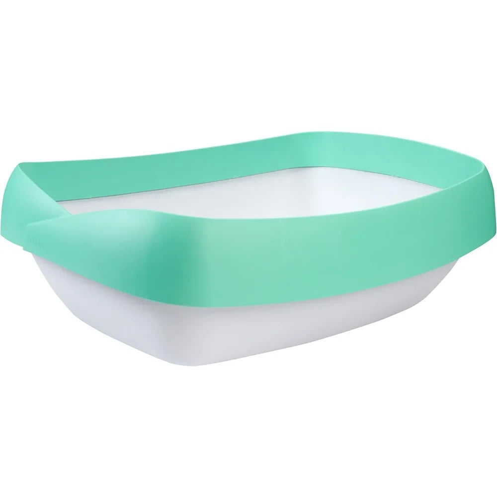 Litter Box - 3 Sifting Tray Cat Litter Box- Easy to Clean with Non-Stick Coating - Stylish, High-Sided Design with Spill Guard (