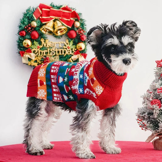 Christmas Puppy Sweaters Warm Knitwear For Small Dogs