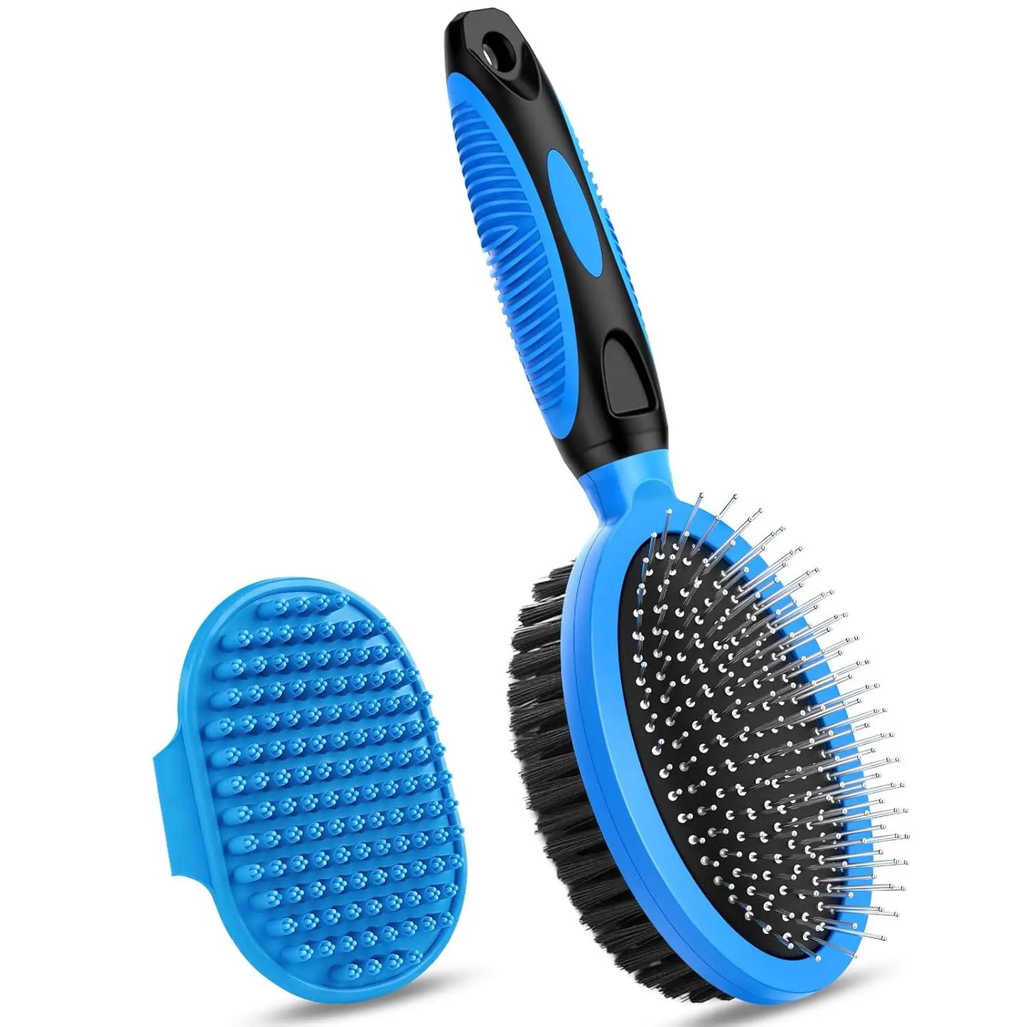 2 Pack Dog Grooming Tools Double Sided Bath Brush Shedding
