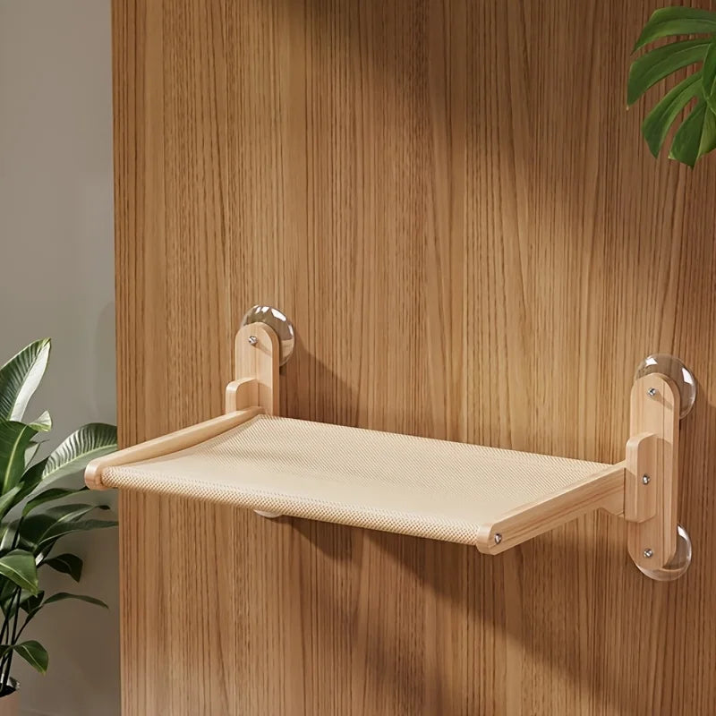 Solid Wood Cat Window Hammock Balcony Bed With Suction Cup