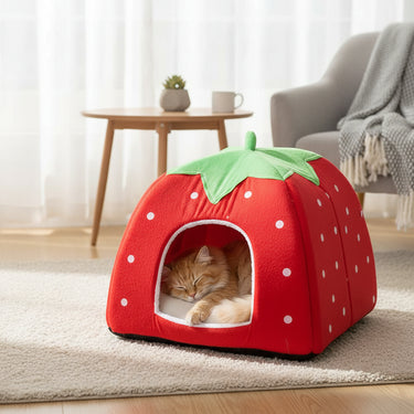 Cozy Strawberry Pet Bed House