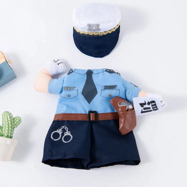 Dog Halloween Outfit  Pet Police Officer Costume with Cap and Holster