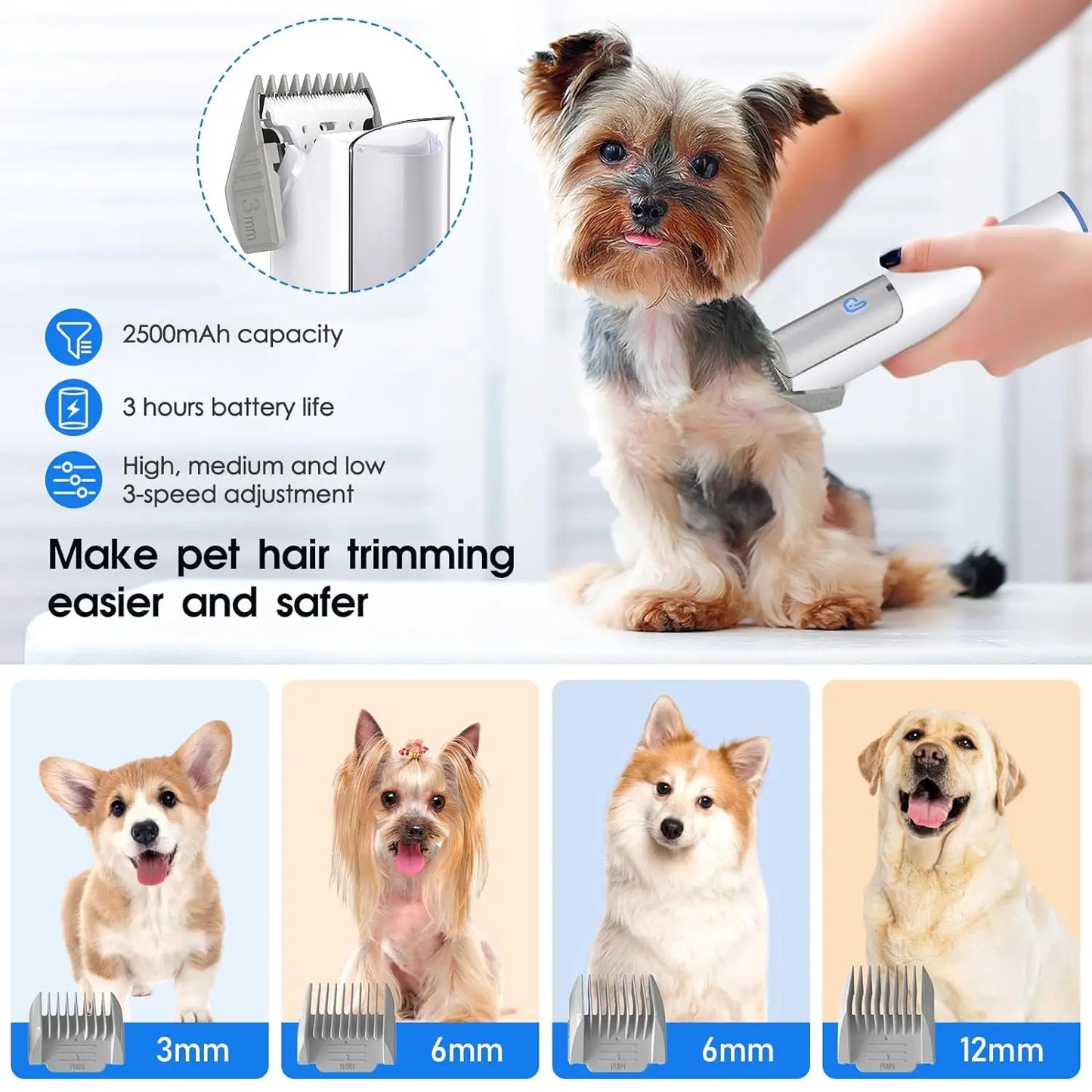 Dog Grooming Kit With 2L Vacuum Suction 99 Percent Hair