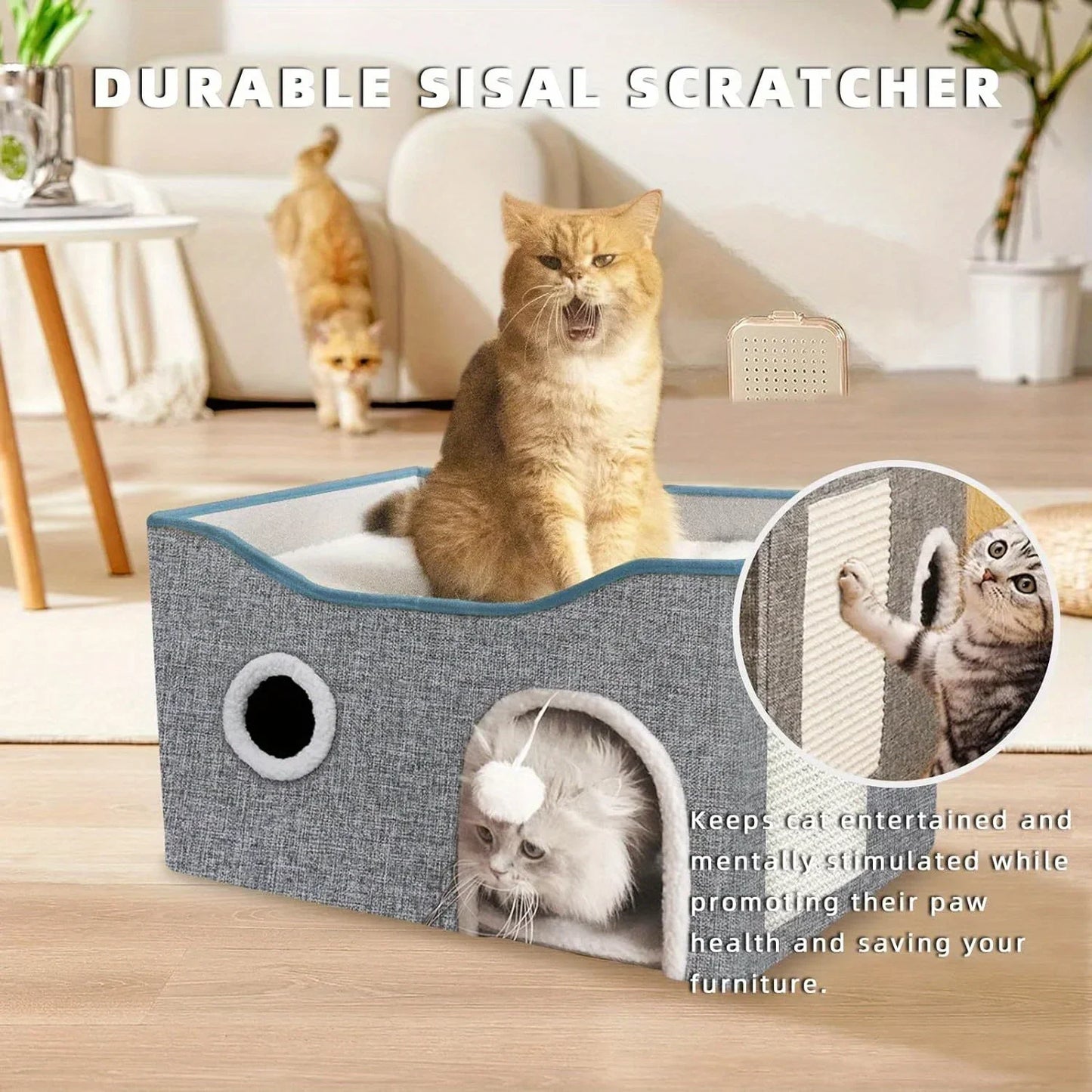 Four Season Pet Furniture Cushion Cat Tree Bed With Ball