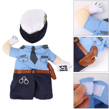 Dog Halloween Outfit  Pet Police Officer Costume with Cap and Holster