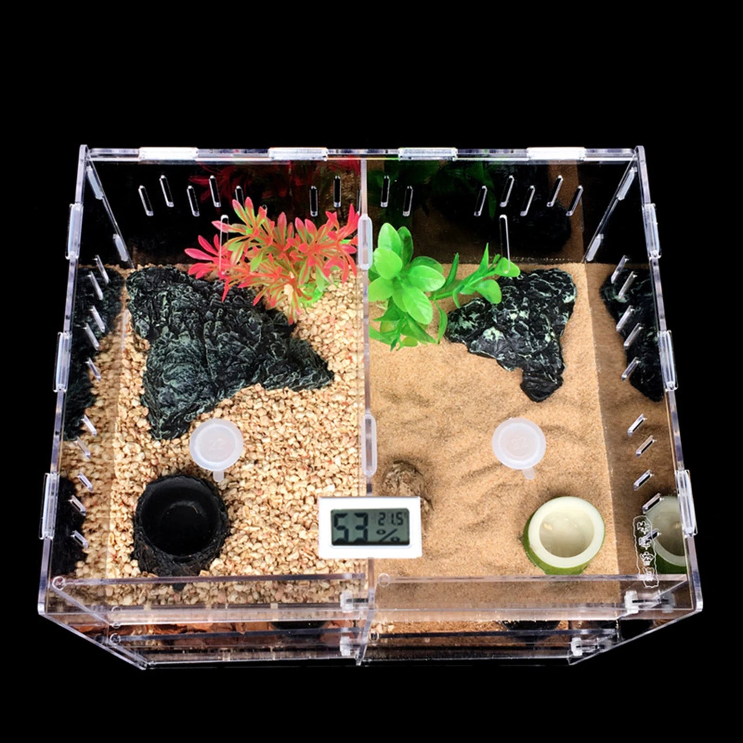 Acrylic Pet Box 4 Grid Reptile Lizard Breeding Insect Box