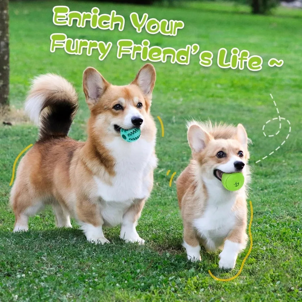 Interactive Treat Dispensing Dog Ball For Teething Training