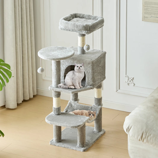 JHK 44 Inch Tall Multi Cat Climbing Tree With Sisal Posts