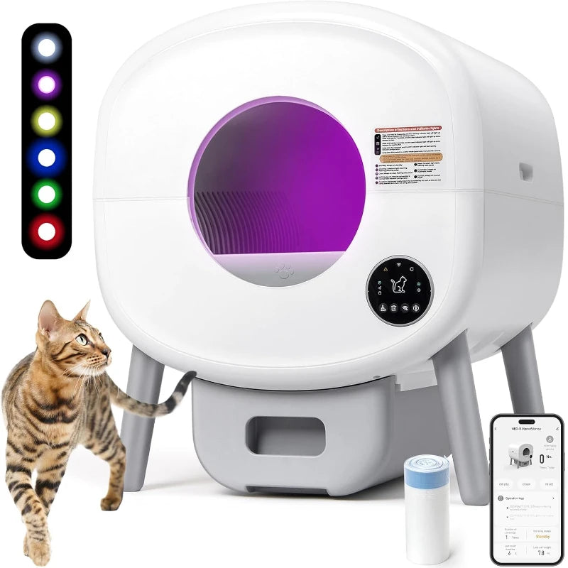 Extra Large Automatic Self Cleaning Litter Box App