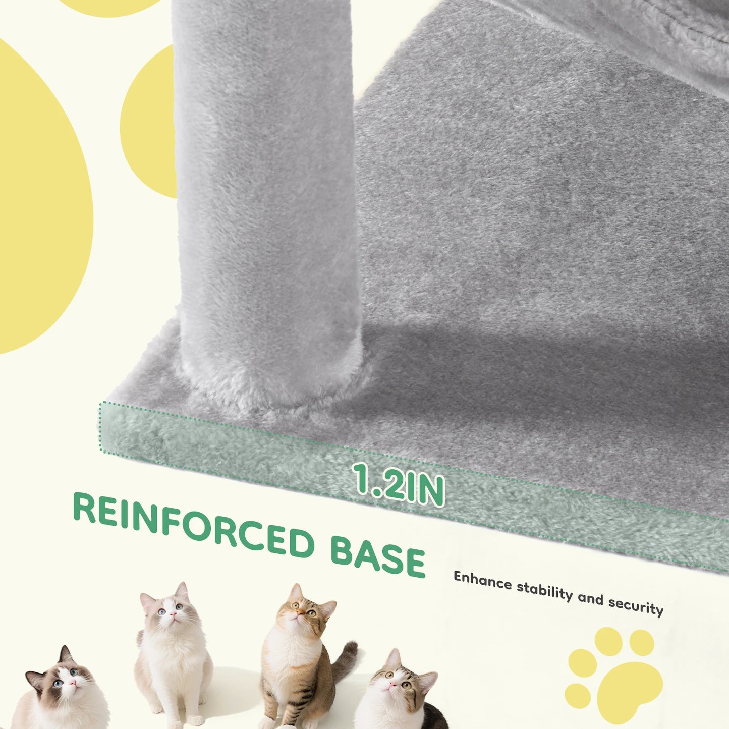 JHK 44 Inch Tall Multi Cat Climbing Tree With Sisal Posts