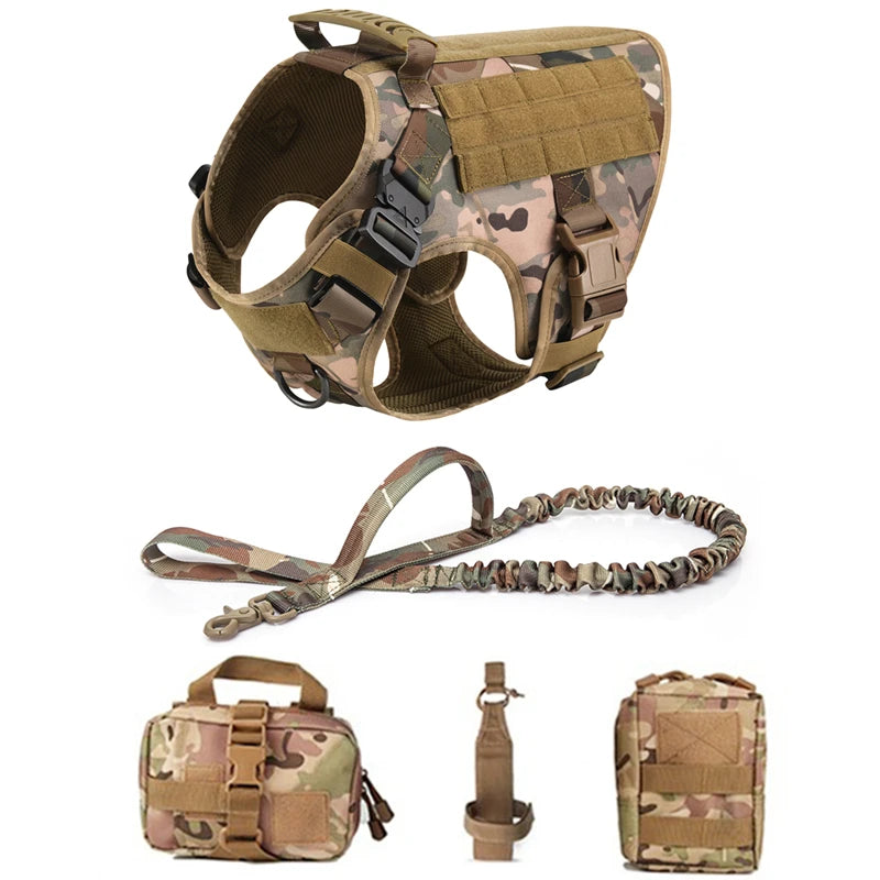 Tactical Dog Vest Harness And Leash Set For All Breeds