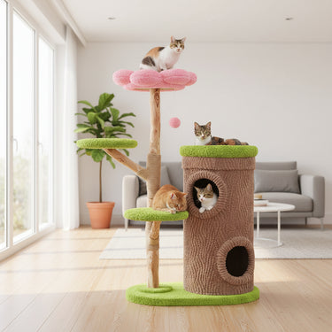 Wooden Cat Tree with Condo